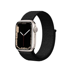 Ремінець Crong Nylon Reflex для Apple Watch Ultra 3/2/1 49 mm | Series 11/10 46 mm | Series 9/8/7/6/5/4/SE 45 mm | 44 mm Black (CRG-44RFB-BLK)