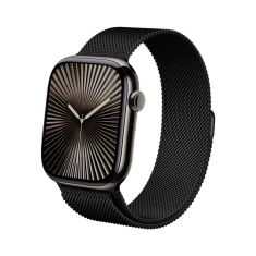 Ремешок Crong Milano Steel для Apple Watch Ultra 3/2/1 49 mm | Series 11/10 46 mm | Series 9/8/7/6/5/4/SE 45 mm | 44 mm Black (CRG-44MST-BLK)