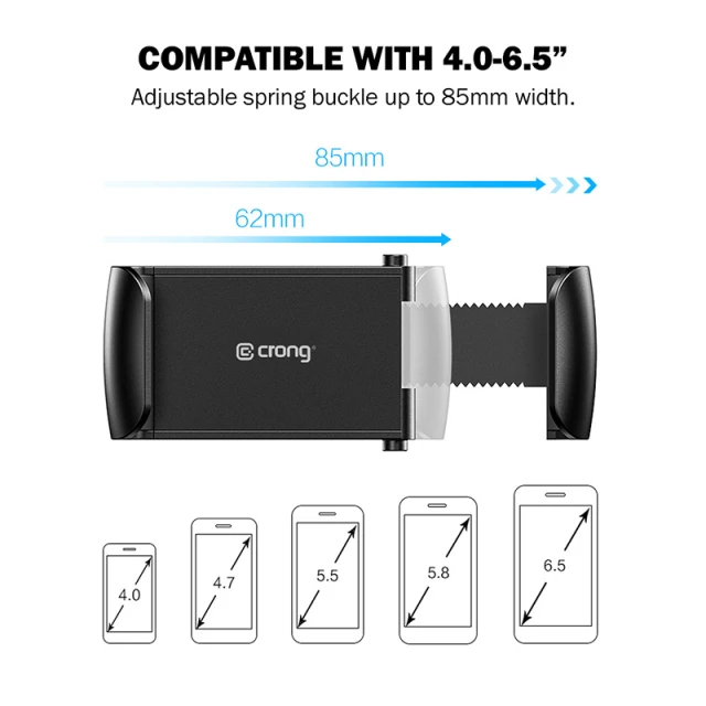 Автотримач Crong Universal Smart для телефону 4