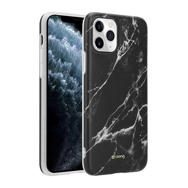 Чохол Crong Marble Case iPhone 11 Pro Black (CRG-MRB-IP11P-BLK)