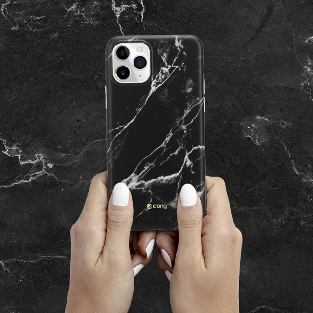 Чохол Crong Marble Case iPhone 11 Pro Black (CRG-MRB-IP11P-BLK)