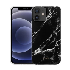 Чохол Crong Marble Case для iPhone 12 Mini Black (CRG-MRB-IP1254-BLK)
