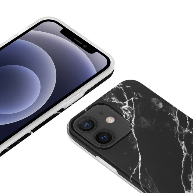 Чохол Crong Marble Case для iPhone 12 Mini Black (CRG-MRB-IP1254-BLK)