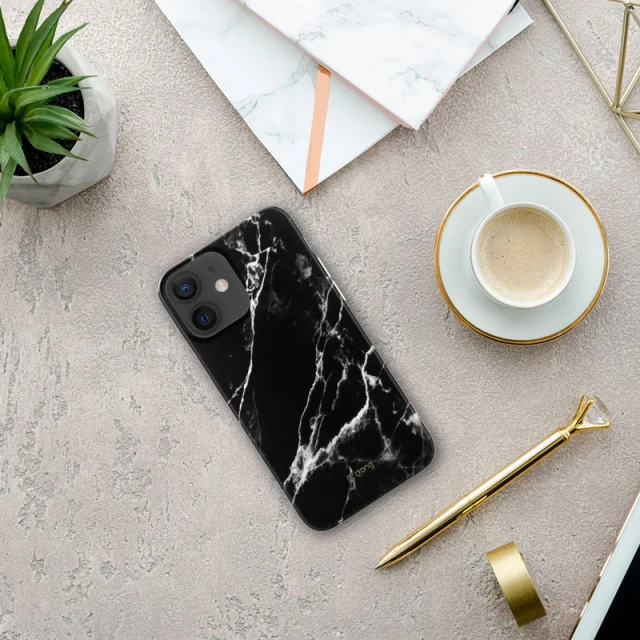 Чохол Crong Marble Case для iPhone 12 Mini Black (CRG-MRB-IP1254-BLK)