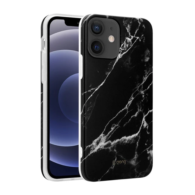 Чохол Crong Marble Case для iPhone 12 Mini Black (CRG-MRB-IP1254-BLK)
