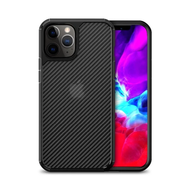 Чехол Crong Hybrid Carbon для iPhone 12 Pro Max Black (CRG-CRB-IP1267-BLK)