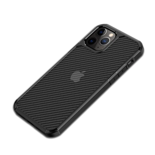 Чехол Crong Hybrid Carbon для iPhone 12 Pro Max Black (CRG-CRB-IP1267-BLK)