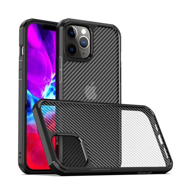 Чехол Crong Hybrid Carbon для iPhone 12 Pro Max Black (CRG-CRB-IP1267-BLK)