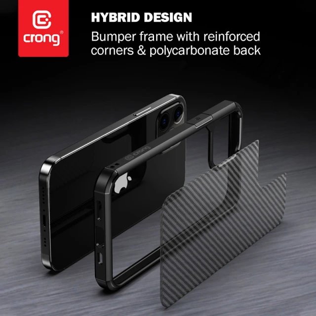 Чехол Crong Hybrid Carbon для iPhone 12 Pro Max Black (CRG-CRB-IP1267-BLK)