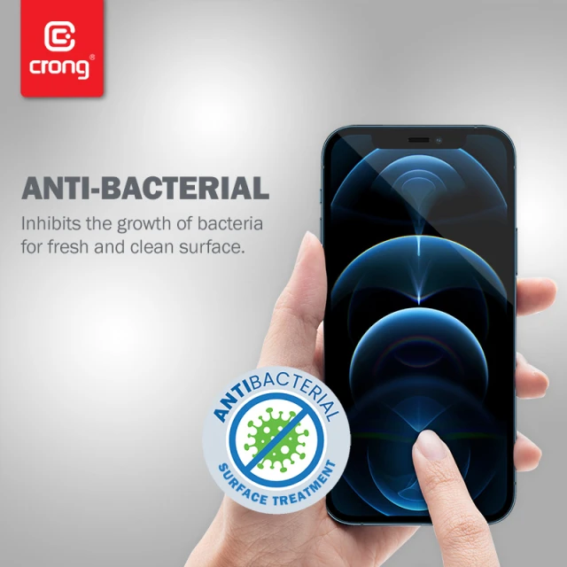 Захисне скло Crong Anti-Bacterial 3D Armour для iPhone 12 Mini (CRG-AB3DAG-IP54)