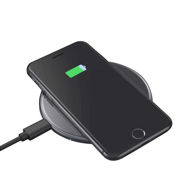Бездротова зарядка Crong PowerSpot Fast Wireless Charger 15W Black (CRG-PS15W-BLK)