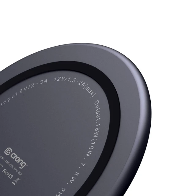 Бездротова зарядка Crong PowerSpot Fast Wireless Charger 15W Black (CRG-PS15W-BLK)