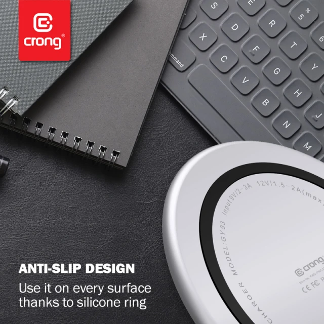 Бездротова зарядка Crong PowerSpot Fast Wireless Charger 15W Black (CRG-PS15W-BLK)