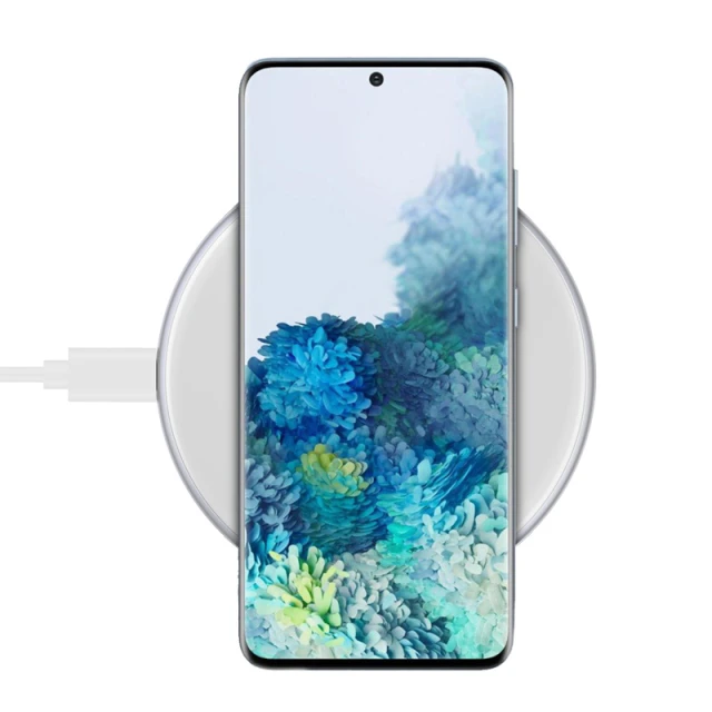 Бездротова зарядка Crong PowerSpot Fast Wireless Charger Qi 15W USB-C White (CRG-PS15W-WHI)