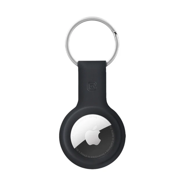 Чохол Crong Silicone Case with Key Ring для Apple AirTag 1 / 2 Black (CRG-ATS-BLK)