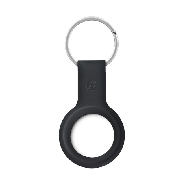 Чохол Crong Silicone Case with Key Ring для Apple AirTag 1 / 2 Black (CRG-ATS-BLK)