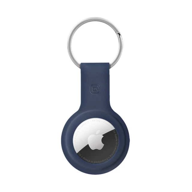Чехол Crong Silicone Case with Key Ring для Apple AirTag 1 / 2 Navy (CRG-ATS-BLUE)