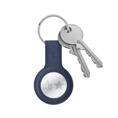 Чохол Crong Silicone Case with Key Ring для Apple AirTag 1 / 2 Navy (CRG-ATS-BLUE)