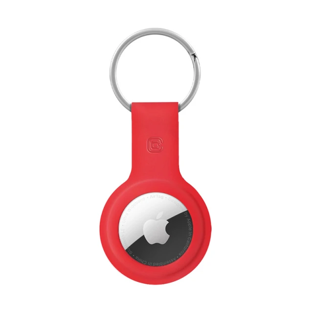 Чохол Crong Silicone Case with Key Ring для Apple AirTag 1/2 Red (CRG-ATS-RED)