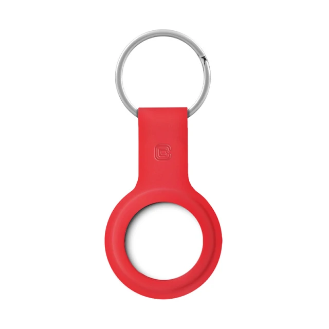 Чохол Crong Silicone Case with Key Ring для Apple AirTag 1/2 Red (CRG-ATS-RED)