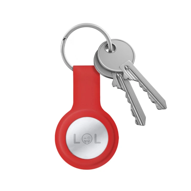 Чохол Crong Silicone Case with Key Ring для Apple AirTag 1/2 Red (CRG-ATS-RED)