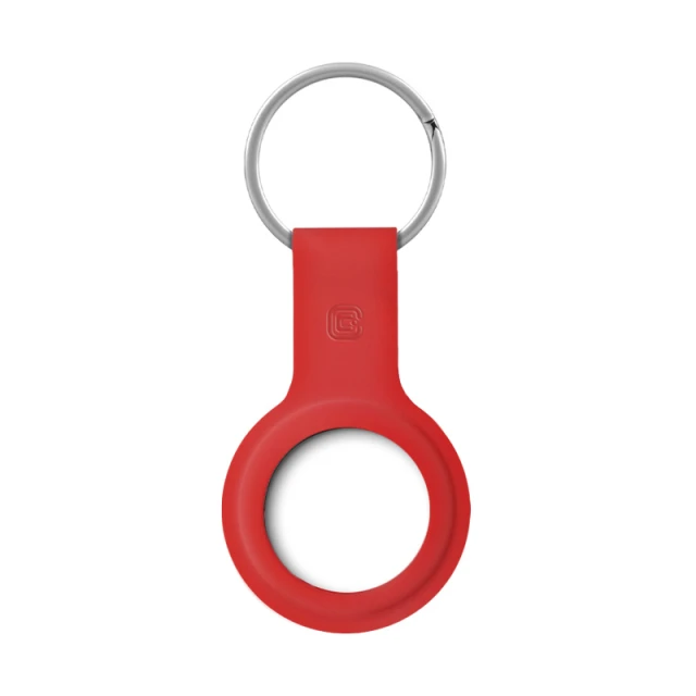 Чохол Crong Silicone Case with Key Ring для Apple AirTag 1/2 Red (CRG-ATS-RED)