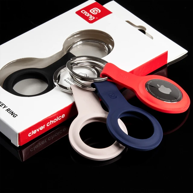 Чохол Crong Silicone Case with Key Ring для Apple AirTag 1/2 Red (CRG-ATS-RED)