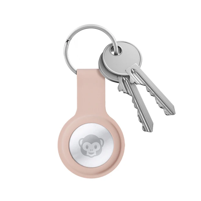 Чохол Crong Silicone Case with Key Ring для Apple AirTag 1 / 2 Pink (CRG-ATS-PNK)