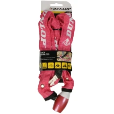 Замок велосипедний Dunlop ланцюг 120см Red (8711252416984RED)