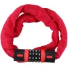 Замок велосипедний Dunlop ланцюг цифровий Red (8711252075594RED)