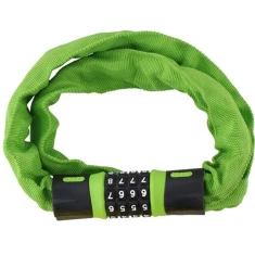 Замок велосипедний Dunlop ланцюг кодовий Green (8711252075594GREEN)