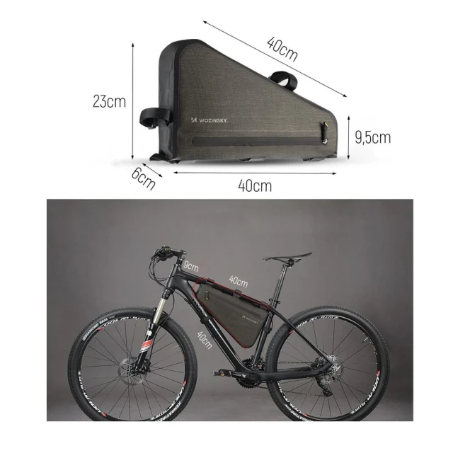 Сумка для велосипеда на раму Wozinsky Frame Bike Bag 5L Grey (WBB15BK)
