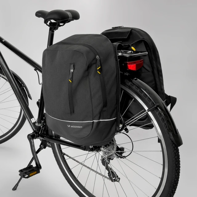 Рюкзак для велосипеда на багажник Wozinsky 2-in-1 Bike Bag Double Backpack 30L Black (WBB30BK)