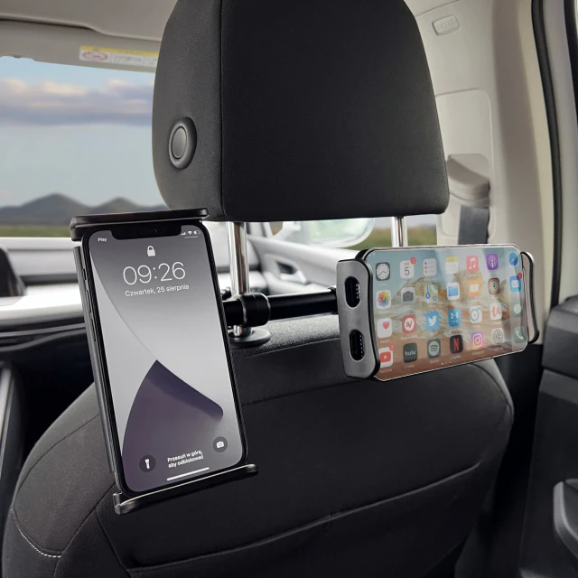 Автотримач в підголовник Wozinsky Dual Car Holder Black (WTHBK1)