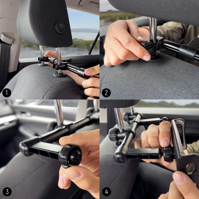 Автотримач в підголовник Wozinsky Dual Car Holder Black (WTHBK1)