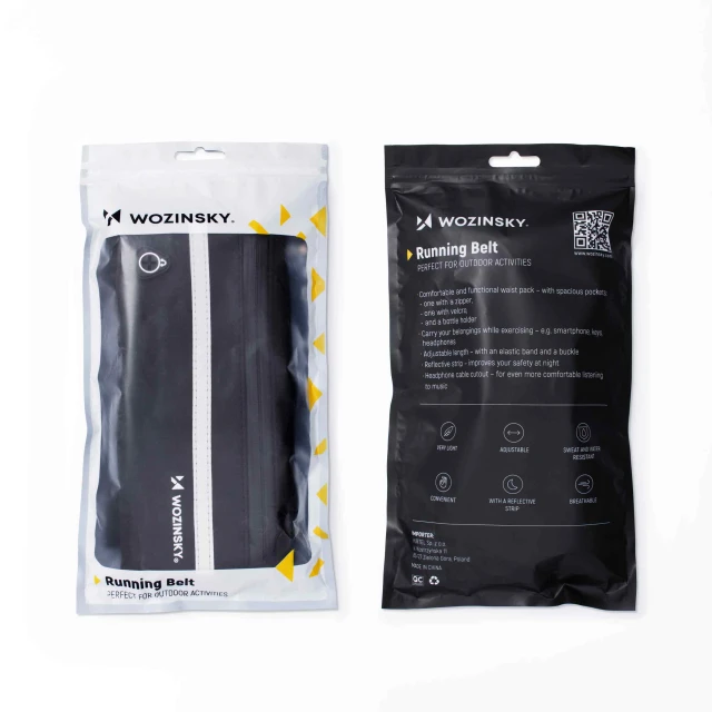 Спортивна сумка на пояс Wozinsky Expandable Running Belt Black (WRBBK1)
