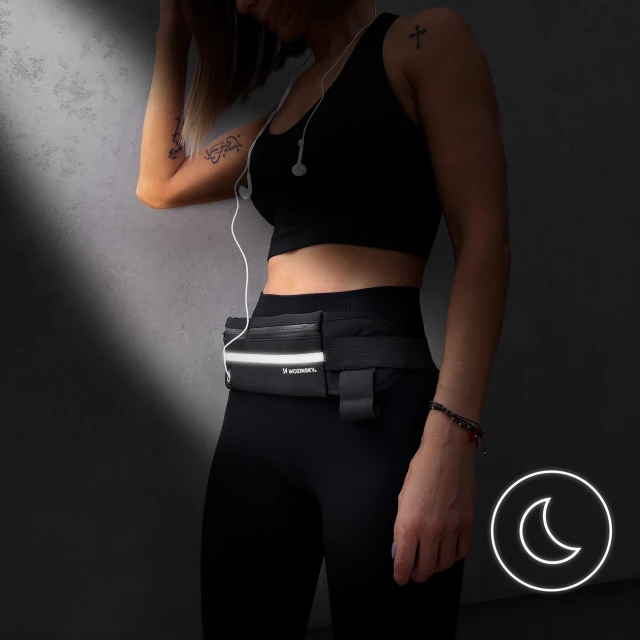 Спортивна сумка на пояс Wozinsky Expandable Running Belt Black (WRBBK1)