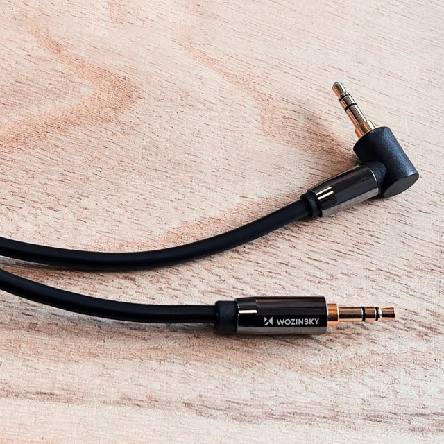 Кабель Wozinsky AUX Angled (Male to Male) Mini Jack 3.5 mm 2 m Black (WACSAB-2M)