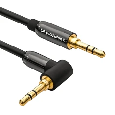 Кабель Wozinsky AUX Angled (Male to Male) Mini Jack 3.5 mm 2 m Black (WACSAB-2M)