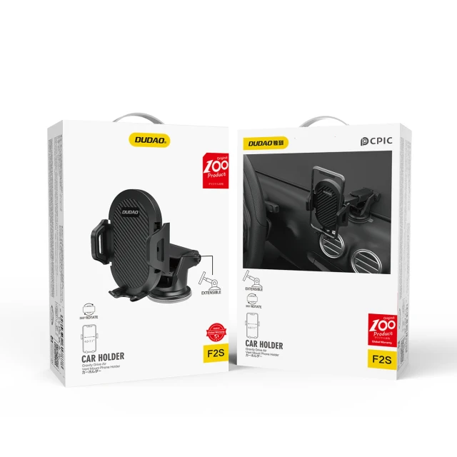 Автотримач Dudao Telescopic Gravity Car Windshield Mount Holder Black (5907769307560)