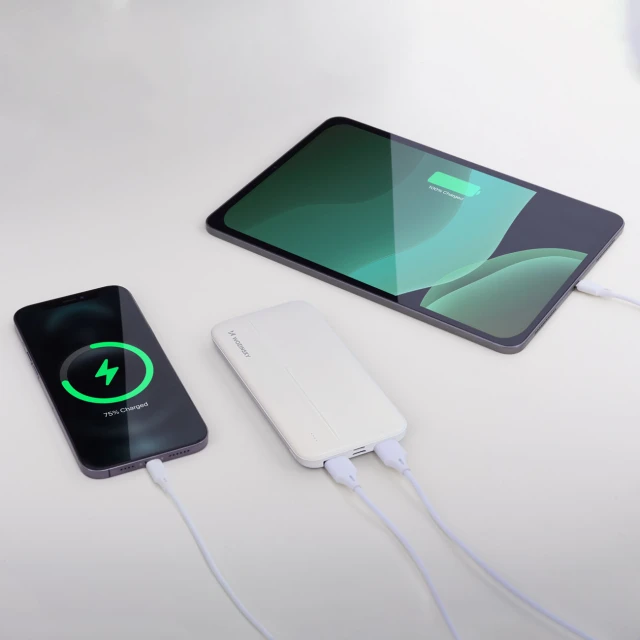 Портативний зарядний пристрій Wozinsky 2x USB-A | USB-C | micro USB 10000 mAh White (WPBWE1)
