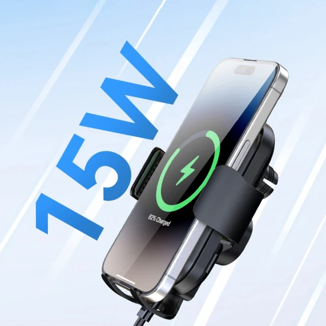 Автотримач Wozinsky WUMID з бездротовою зарядкою 15W на торпедо Чорний (WUMID)