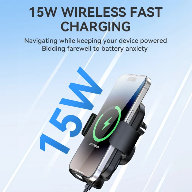 Автотримач Wozinsky WUMID з бездротовою зарядкою 15W на торпедо Чорний (WUMID)
