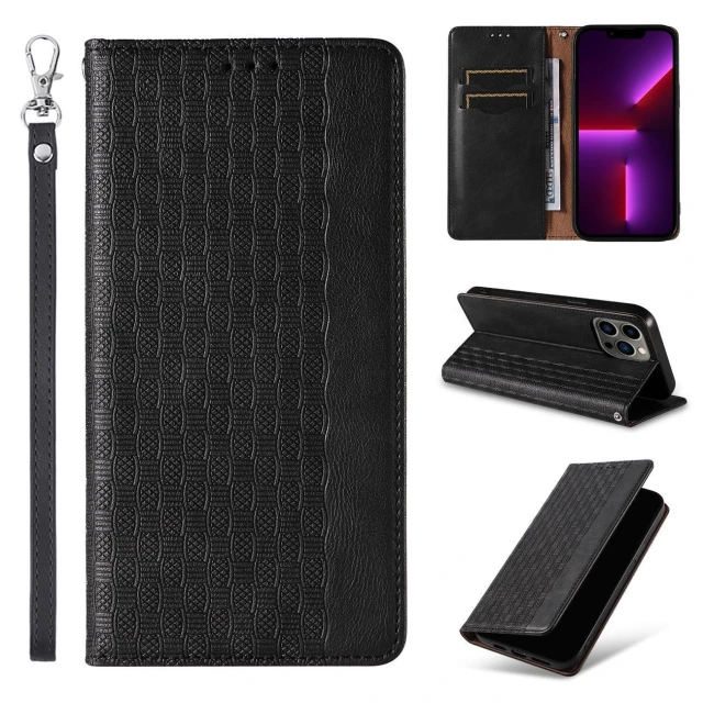 Чохол Hurtel Flip Wallet Mini Lanyard Stand для iPhone 14 Pro Black (5907769311079)