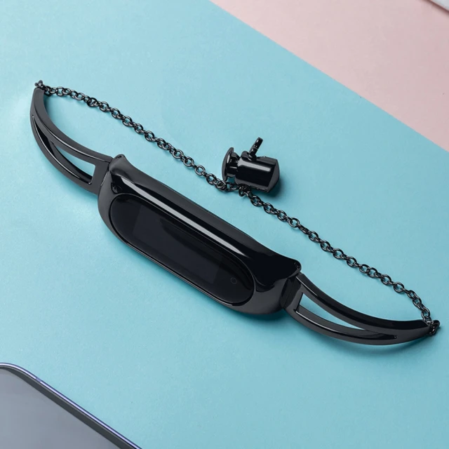 Ремінець Hurtel Metal Chain для Xiaomi Mi Band 6/5/4/3 Black (5907769312038)