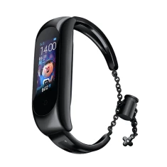 Ремінець Hurtel Metal Chain для Xiaomi Mi Band 6/5/4/3 Black (5907769312038)