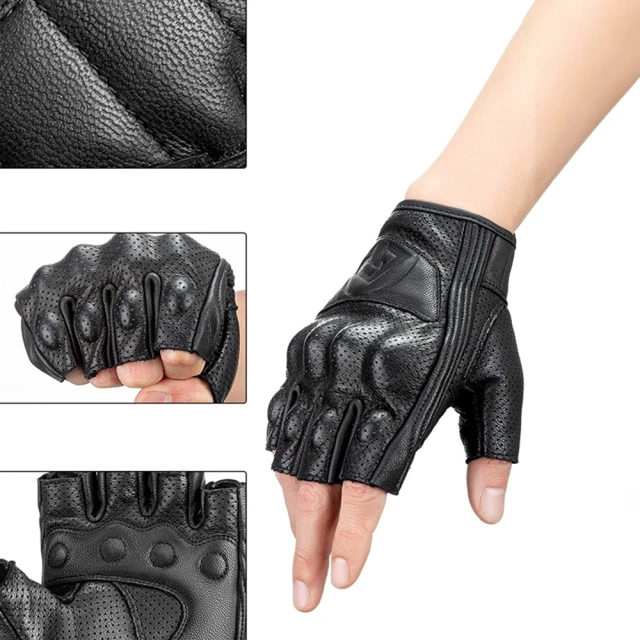 Мотоциклетні рукавички Rockbros 16220006003 L шкіряні Black (16220006003)