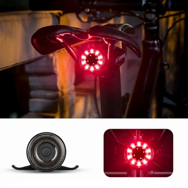 Велосипедний ліхтар задній Rockbros Q1 7 кольорів LED + кабель USB-C - USB-A Black (Q1)
