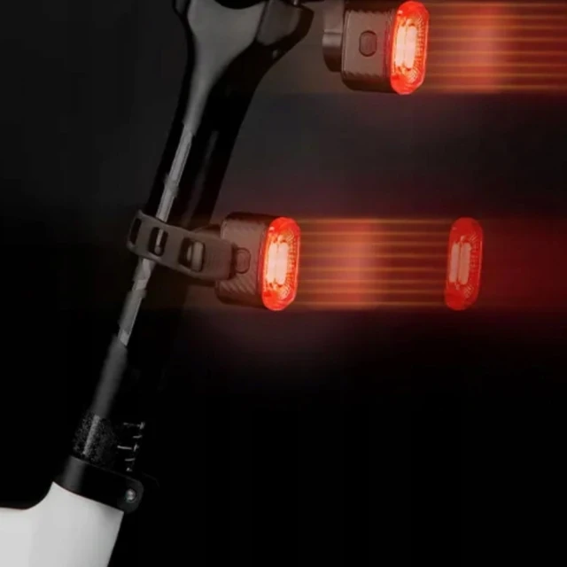 Ліхтар велосипедний задній Rockbros Q2S LED з інтелектуальною системою стоп чорний (Q2S)