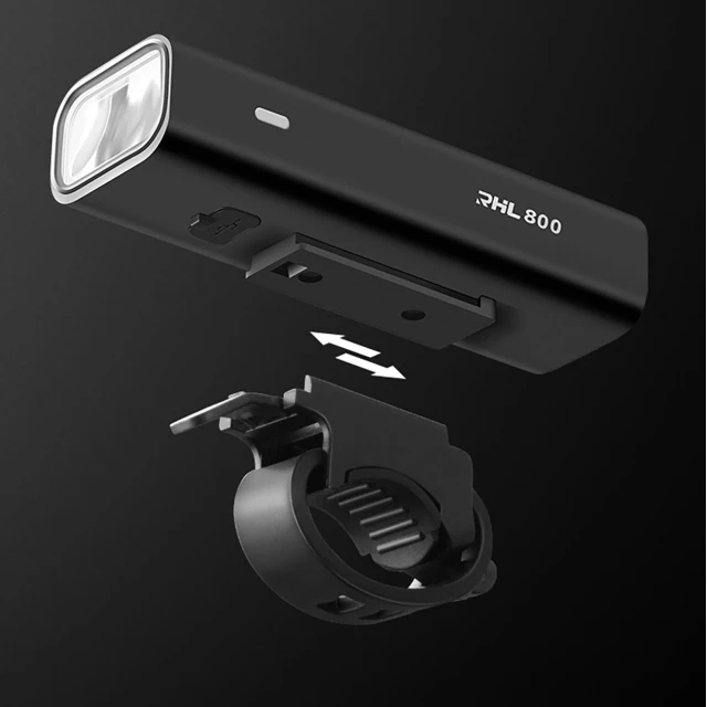 Велосипедний ліхтар Rockbros 24710012001 передній 800 lm + кабель USB-C - USB-A Black (24710012001)